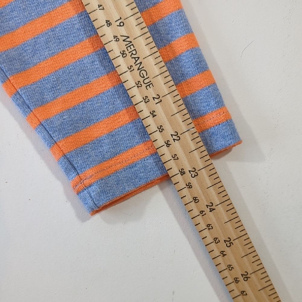 Saint James Atelier Striped Long Sleeve Shirt Light Blue Orange Cotton Size 12 - Picture 13 of 15